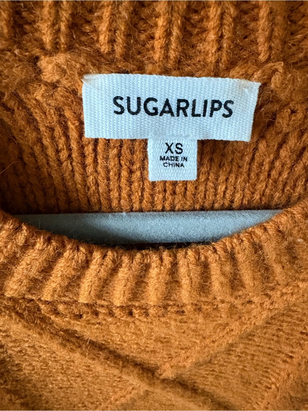 Sugarlips Chunky Mustard Cable Knit Balloon Sleeve Sweater - Picture 3 of 4
